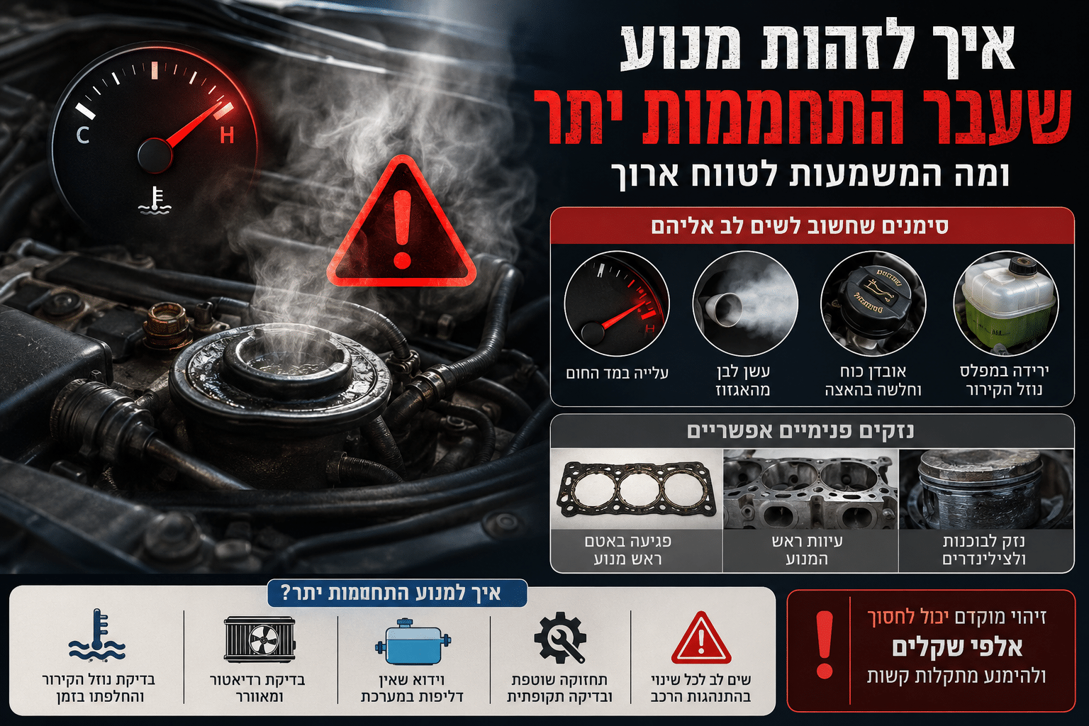 איך לזהות מנוע שעבר התחממות ית
