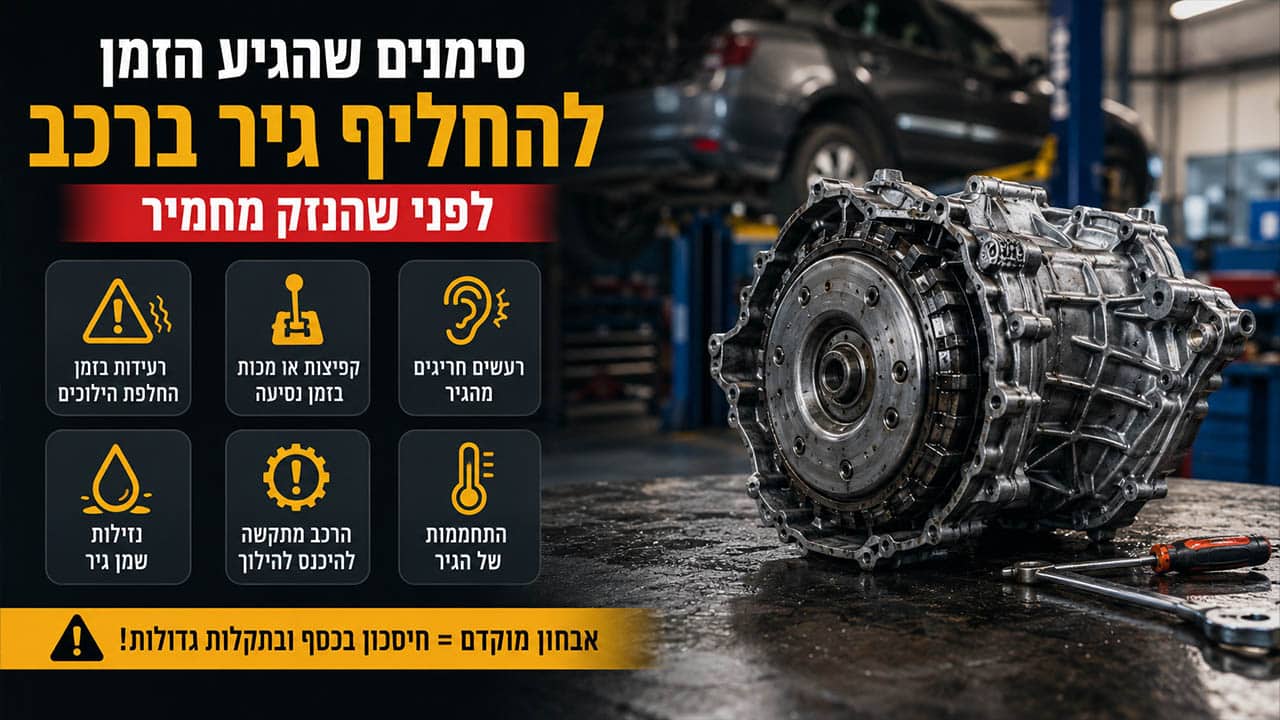 סימנים שהגיע הזמן להחליף גיר ברכב